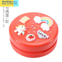 希杰狮王乳牙盒女孩纪念儿童换牙收纳盒宝宝胎发保存收藏男孩装牙齿的盒子 可可西里DIY版-红色[送胎毛瓶+镊子+棉花收纳架