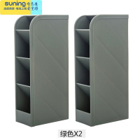 希杰狮王ins收纳盒女创意时尚可爱北欧透明多功能桌面少女心小学生欧式网红儿童摆件大容量化妆刷笔桶大号 绿色2个装收纳架