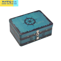 希杰狮王密码盒秘密儿童宝石玩具宝箱盒盒子百宝盒早教密码锁收纳盒钥匙 粉红色 复古船舵(小号)收纳架