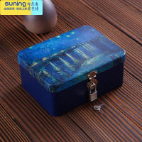 希杰狮王密码盒秘密儿童宝石玩具宝箱盒盒子百宝盒早教密码锁收纳盒钥匙 红色 罗纳河畔(小号收纳架