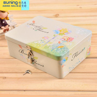 希杰狮王密码盒秘密儿童宝石玩具宝箱盒盒子百宝盒早教密码锁收纳盒钥匙 蓝色 美丽花卉(大号收纳架