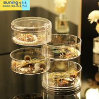 希杰狮王耳钉耳环项链手饰收纳首饰盒儿童发卡发夹头绳皮筋耳坠透明整理盒 透明旋转首饰盒收纳架