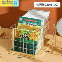 希杰狮王书本收纳盒牛津树整理器儿童桌面的图书收藏书籍绘本分级置物架 金色手提[RAZ约可放230本]收纳架