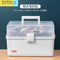 希杰狮王首饰耳环项链多层分类收纳盒家用多功能儿童宝宝玩具整理箱大容量 特大号[灰色]收纳架