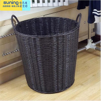 希杰狮王。塑料框筐洗衣篮的衣娄蓝子玩具箱脏衣服收纳筐装衣娄 家用 卧室 特大号纯棕色收纳架