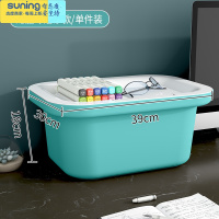 希杰狮王收纳箱塑料家用衣柜衣服玩具零食整理箱宿舍书本大号有盖储物盒子 龙胆绿[亚光] 全新升级[特厚款]收纳架