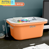 希杰狮王收纳箱塑料家用衣柜衣服玩具零食整理箱宿舍书本大号有盖储物盒子 暮色橘[亚光] 全新升级[特厚款]收纳架