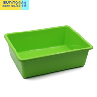 希杰狮王叠加塑料储物筐家庭无盖透明玩具多色收纳盒收纳箱幼儿园教具篮 绿色 大号收纳架