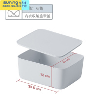 希杰狮王内衣收纳盒宿舍器内裤内衣裤袜子宝宝儿童抽屉式分格盖整理学生 文胸盒-灰色无格(有盖)收纳架