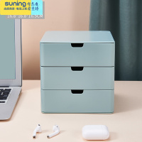 希杰狮王儿童发饰收纳盒宝宝头绳皮筋头饰发卡发夹箱子女孩发圈饰品首饰盒 三层抽屉式蓝色(16.8*16.8*16.5收纳架