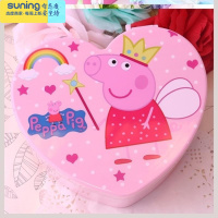 希杰狮王心形新款 盒子装饰盒公主项链盒女童耳饰小号收纳盒小孩玩具儿童 猪B款(粉色-空盒)-J10收纳架