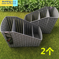 希杰狮王四格文具收纳盒笔筒创意简约桌面摆件办公整理盒多功能格子笔插座 黑色 黑色---2