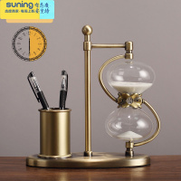 希杰狮王金属笔筒沙漏计时器15/30/60分钟北欧办公室桌面摆件创意生日礼物 30分钟