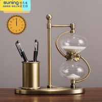 希杰狮王金属笔筒沙漏计时器15/30/60分钟北欧办公室桌面摆件创意生日礼物 60分钟