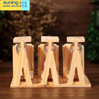 希杰狮王3个流沙笔筒沙漏桌面笔筒装饰品 木质客厅家居沙漏摆件学生礼物 三泡混图