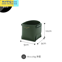 希杰狮王个性创意设计可爱折叠笔筒收纳笔桶桌面化妆刷筒北欧ins双面皮质 军绿色