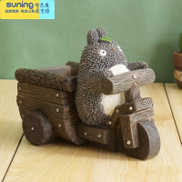 希杰狮王创意多功能龙猫 大容量可爱卡通收纳儿童办公室 笔筒摆件生日礼物 骑小车