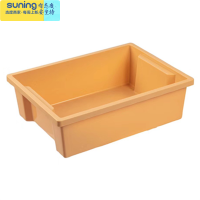 希杰狮王加厚塑料收纳篮玩具储物盒整理中转工具箱幼儿园可叠放胶教具篮子 卡其色 1收纳架