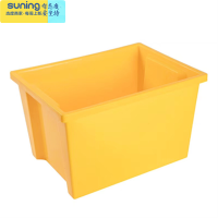 希杰狮王加厚塑料收纳篮玩具储物盒整理中转工具箱幼儿园可叠放胶教具篮子 黄色1 1收纳架