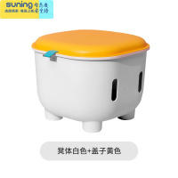希杰狮王小凳子塑料凳子储物凳板凳家用创意可爱儿童凳可坐玩具收纳箱 收纳凳白色+黄盖收纳架