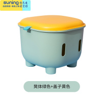 希杰狮王小凳子塑料凳子储物凳板凳家用创意可爱儿童凳可坐玩具收纳箱 收纳凳绿色+黄盖收纳架