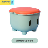 希杰狮王小凳子塑料凳子储物凳板凳家用创意可爱儿童凳可坐玩具收纳箱 收纳凳绿色+橙盖收纳架