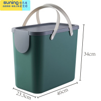 希杰狮王北欧收纳箱玩具储物箱可叠加手提收纳筐前开式衣服塑料整理箱 翡翠绿 大号收纳架