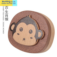 希杰狮王乳牙纪念盒女孩男孩乳牙盒儿童牙齿收藏收纳宝宝掉牙换牙保存马 复古-生肖猴收纳架