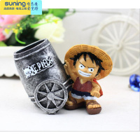 希杰狮王海贼王公仔手办模型创意摆件笔筒个性动漫航海王生日礼物实用 路飞笔筒