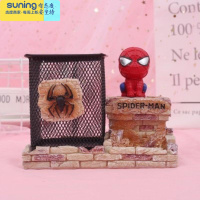 希杰狮王新款韩版可爱小熊学生笔筒卡通桌面装饰品摆件笔插送女生生日礼物 蜘蛛侠笔筒-01