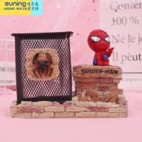 希杰狮王新款韩版可爱小熊学生笔筒卡通桌面装饰品摆件笔插送女生生日礼物 蜘蛛侠笔筒-02