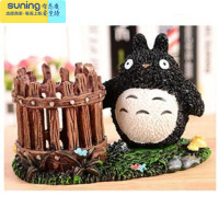 希杰狮王新款韩版可爱小熊学生笔筒卡通桌面装饰品摆件笔插送女生生日礼物 龙猫仿木头笔筒 一个