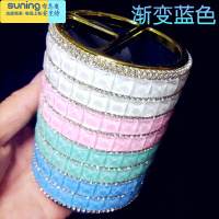 希杰狮王笔筒可爱韩国时尚创意多功能办公用品个性镶钻新品定制水钻摆件 渐变蓝色