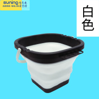 希杰狮王洗笔桶小号可折叠多功能圆形硅胶洗笔筒大号水桶儿童美术生专用国画色彩水粉颜料绘画水彩画画伸缩水桶工具 方形白色