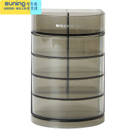 希杰狮王文具黑色透明三层四层时尚笔筒 多功能办公桌面收纳盒 学生小物品收纳器 四层组合型 ABT98447