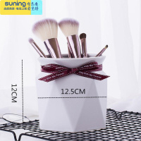 希杰狮王北欧ins小清新可爱笔筒桶陶瓷化妆刷桶创意桌面眼线笔眉笔收纳筒 白色大号