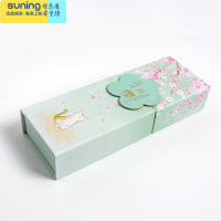 希杰狮王日韩简约大容量变形文具铅笔盒带镜创意笔筒男女中小学生笔袋清新 三月樱绿色