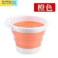 希杰狮王美术水彩洗笔桶折叠伸缩多功能硅胶小水桶儿童美术生便携涮笔筒小号国画色彩颜料水粉绘画画画专用大号 橙色 单个