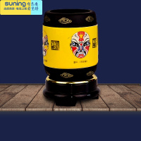 希杰狮王笔筒复古中国风办公室红酸枝木实木树脂雕刻笔筒书房书桌原木红木文具摆件办公桌创意办公用品商务礼品 活性炭-黄瓷京剧