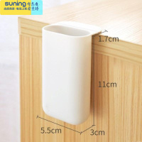 希杰狮王桌面收纳笔筒可挂办公收纳笔筒挂件创意时尚笔筒迷你小笔筒可粘 梯形-白色