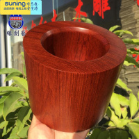 希杰狮王缅甸花梨红木 笔筒大果紫檀整木挖空笔插 客厅书桌摆件 6款大果紫檀 整木料斜角56笔筒