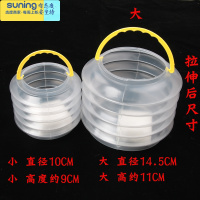 希杰狮王带隔层折叠水桶美术画画便携洗笔筒水粉水彩颜料洗笔桶调色桶 折叠透明水桶(小号)