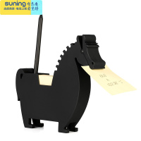 希杰狮王动物便签盒办公桌面收纳陈列多功能便签座文具笔筒恐龙马便签夹 