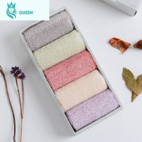 恋名媛[5条装]中国结婴幼儿洗脸毛巾竹浆竹纤维方巾草木染A类儿童小方巾