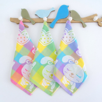 恋名媛结婚喜帕手帕小方巾手巾四方棉正方形幼儿园毛巾儿童专用带挂绳