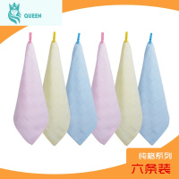 恋名媛儿童纱布小方巾棉带挂绳宝宝擦嘴巾婴儿擦手巾小手帕幼儿园毛巾