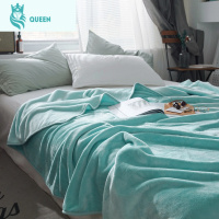 恋名媛谷蝶小毛毯秋冬保暖午睡毯 双人空调毯珊瑚绒毯子单双人床单单件