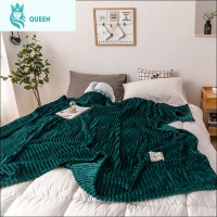 恋名媛网红墨绿色空调毛毯小猫毯沙发毯车载午睡礼品单人灰色盖毯垫毯