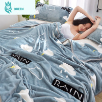 恋名媛春季空调加厚毛绒绒床单人午睡毯珊瑚小毯子毛毯子米款被子超四季