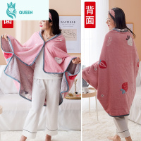 恋名媛披肩毛毯冬季保暖办公室午睡空调毯珊瑚绒单人学生午休斗篷小被子